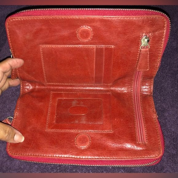 Tano Buttery Soft Leather Red  Organizer Wallet - Picture 3 of 6